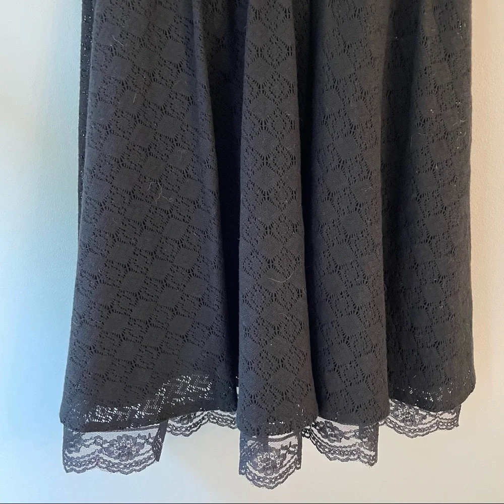 Free People Victoria Black Crochet Lace Mini Dress - Picture 8 of 13